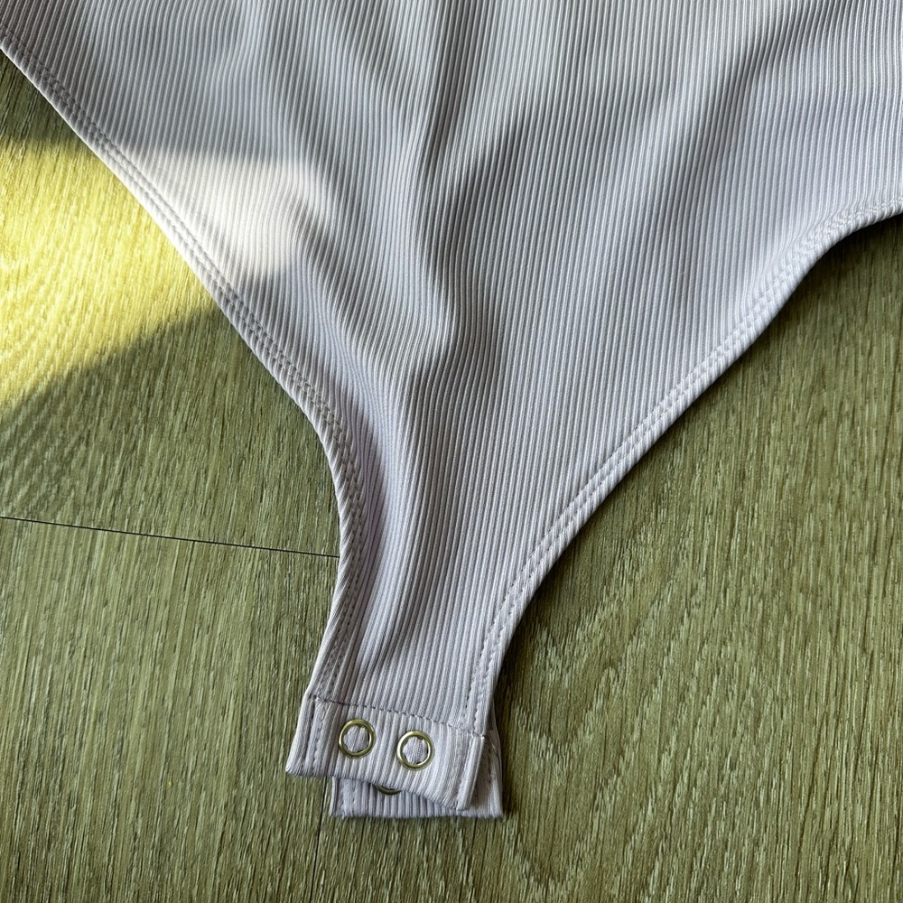 Express Lavender Ribbed Bodysuit - Picture 2 of 7